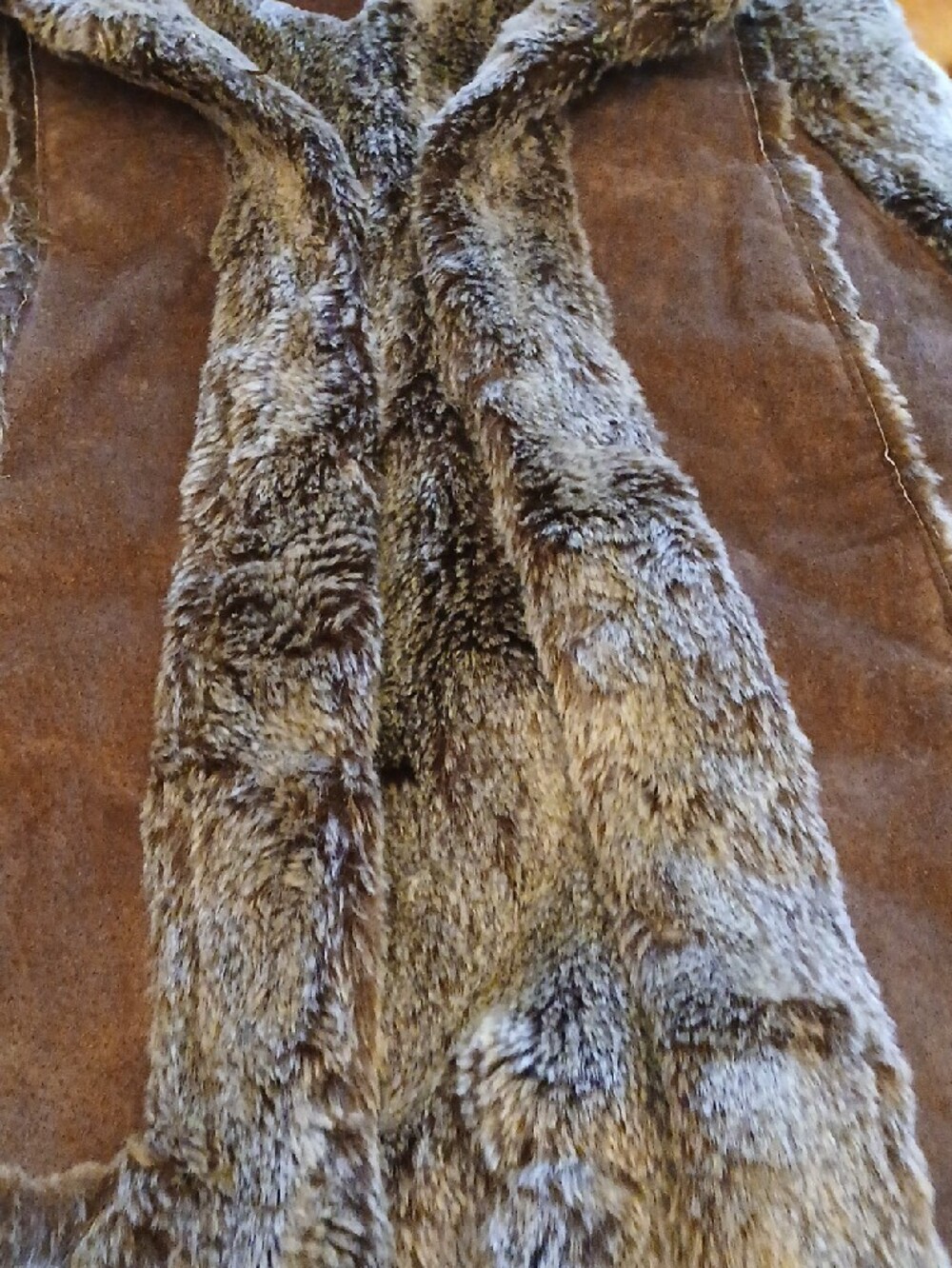 Live a Little Brown Faux Fur Trim Suede Sleeveless Vest - Picture 3 of 8